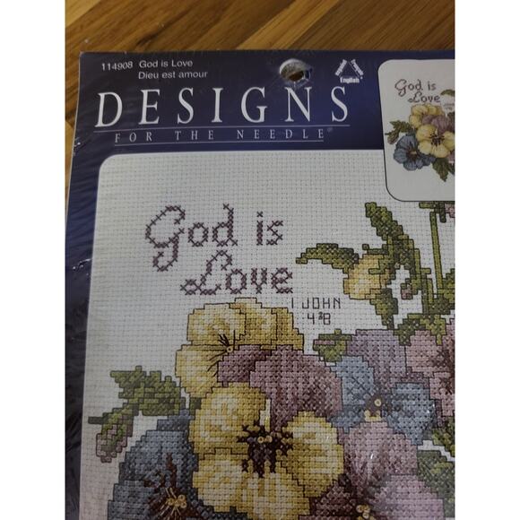 Designs for the Needle 114908 God is Love Cross Stitch Kit 8"x8" Praying Hands - Picture 4 of 8